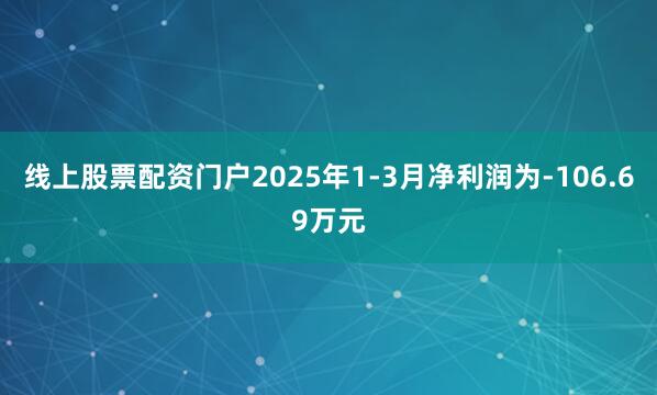 线上股票配资门户2025年1-3月净利润为-106.69万元
