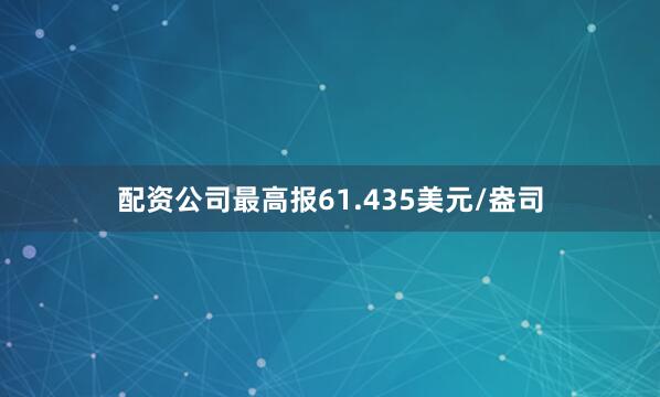 配资公司最高报61.435美元/盎司